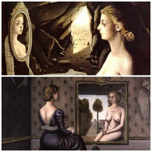 Paul delvaux mujeres en espejo museo thyssen