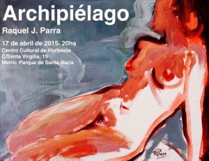 Cartel de la exposición Archipélago de Raquel J. Parra Te Veo en Madrid