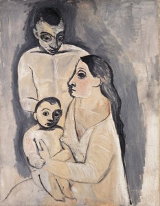 Hombre con mujer y niño Picasso en el prado obras kunstmuseum