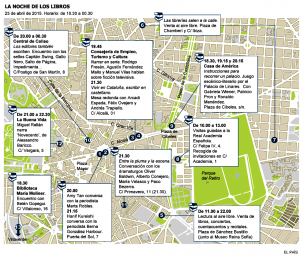 Mapa de la noche de los Libros de El País